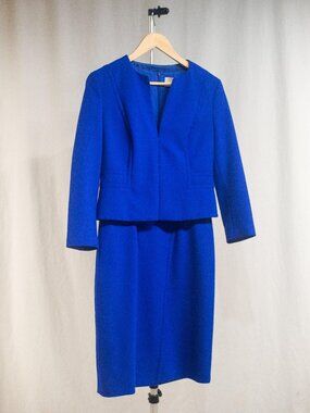 Hugo Boss EUC Royal Blue Dress And Matching Blazer Jacket